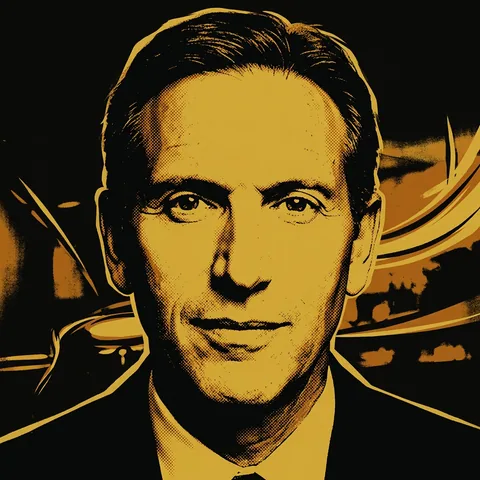Framed portrait of Howard Schultz