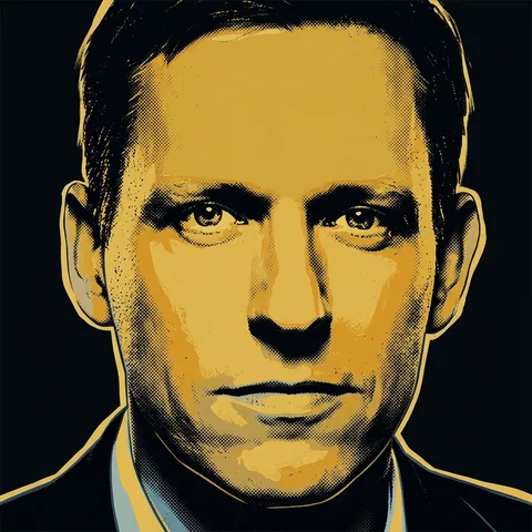 Framed portrait of Peter Thiel