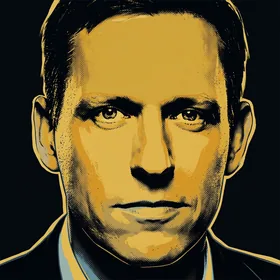 Framed portrait of Peter Thiel