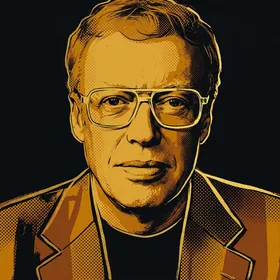 Framed portrait of Phil Knight