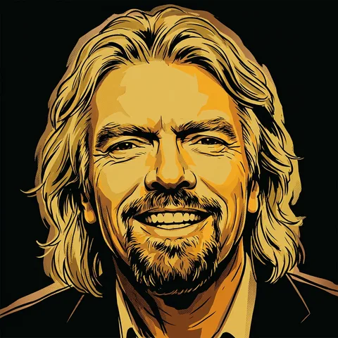 Framed portrait of Richard Branson