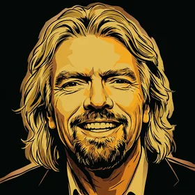 Framed portrait of Richard Branson