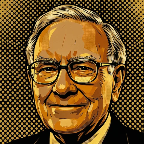 Framed portrait of Warren Buffett