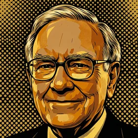 Framed portrait of Warren Buffett